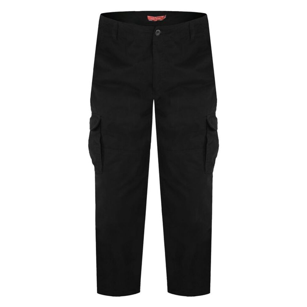 Duke Mens D555 Robert Peached Washed Cargo Pants / Black